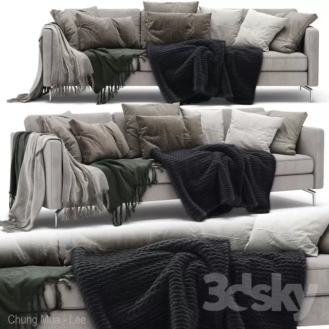 3DSKYFREE – LIVINGROOM - SOFA - LONG 3DS MAX MODELS
