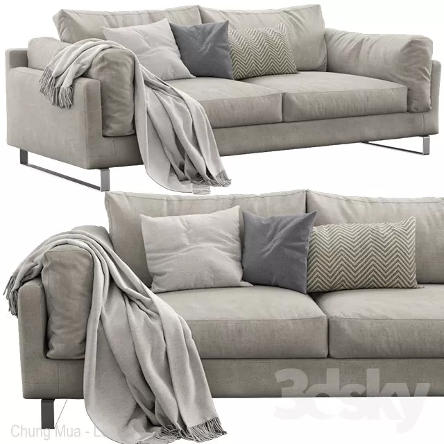 3DSKYFREE – LIVINGROOM - SOFA - LONG 3DS MAX MODELS