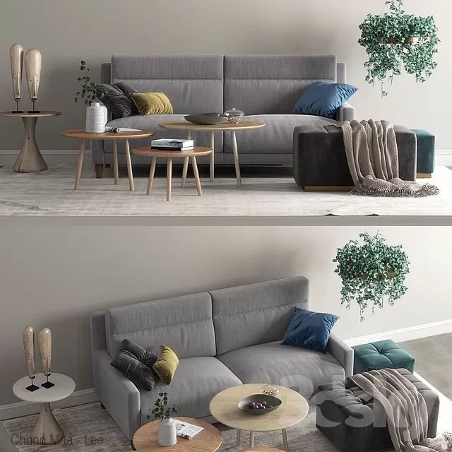 3DSKYFREE – LIVINGROOM - SOFA - LONG 3DS MAX MODELS