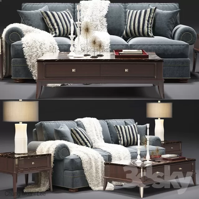 3DSKYFREE – LIVINGROOM - SOFA - LONG 3DS MAX MODELS