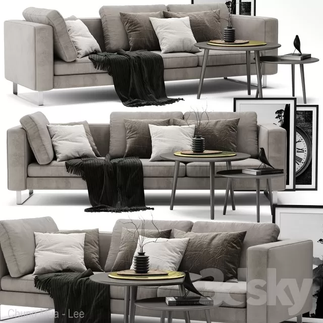 3DSKYFREE – LIVINGROOM - SOFA - LONG 3DS MAX MODELS