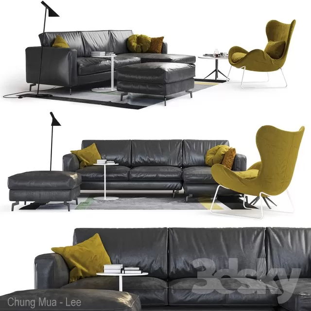 3DSKYFREE – LIVINGROOM - SOFA - LONG 3DS MAX MODELS