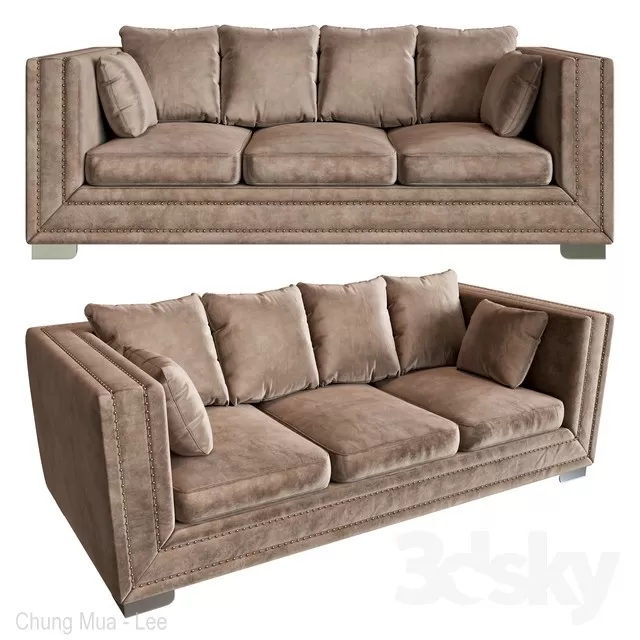 3DSKYFREE – LIVINGROOM - SOFA - LONG 3DS MAX MODELS