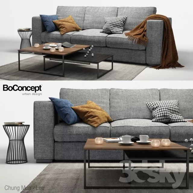 LIVINGROOM - SOFA - LONG 3D MODELS