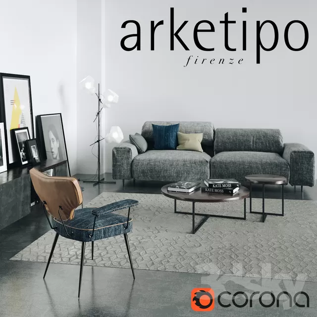 3DSKYFREE – LIVINGROOM - SOFA - LONG 3DS MAX MODELS