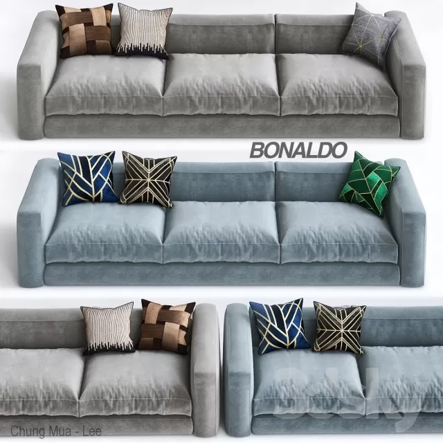 LIVINGROOM - SOFA - LONG 3D MODELS