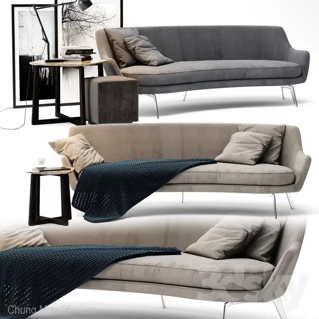 3DSKYFREE – LIVINGROOM - SOFA - LONG 3DS MAX MODELS