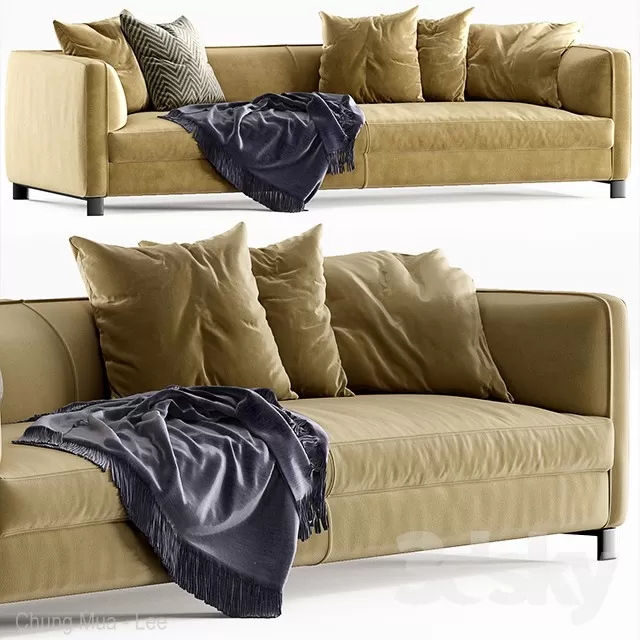 3DSKYFREE – LIVINGROOM - SOFA - LONG 3DS MAX MODELS