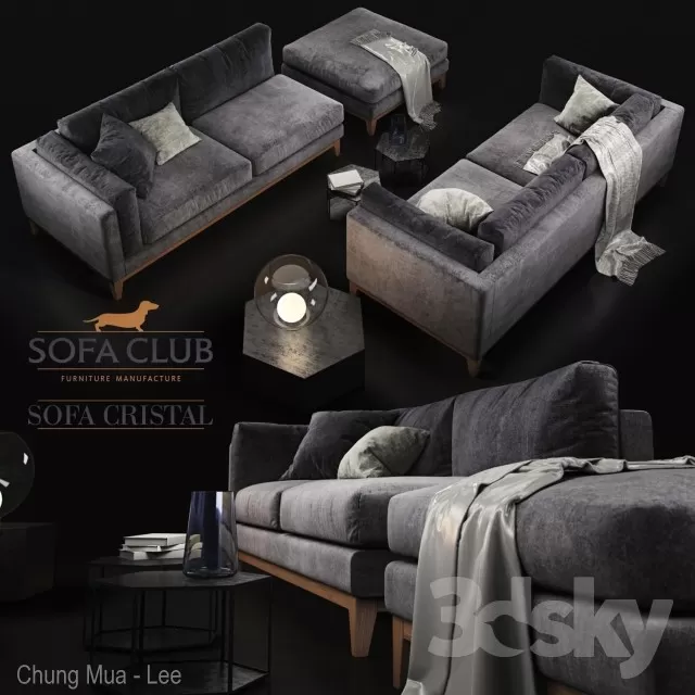 3DSKYFREE – LIVINGROOM - SOFA - LONG 3DS MAX MODELS