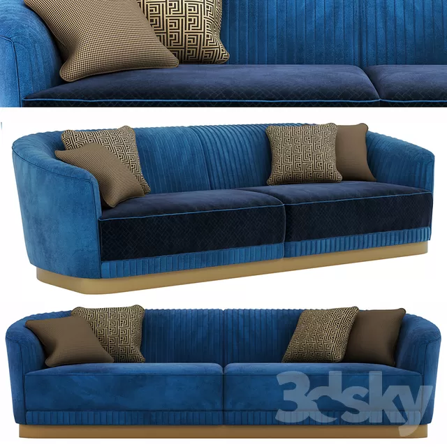 LIVINGROOM - SOFA - LONG 3D MODELS