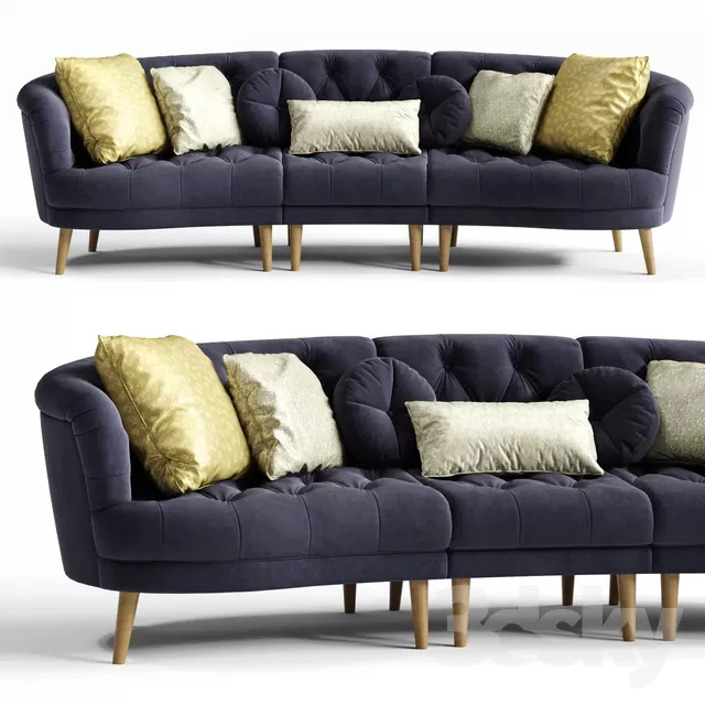 3DSKYFREE – LIVINGROOM - SOFA - LONG 3DS MAX MODELS