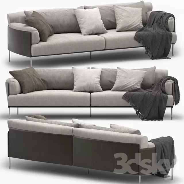 3DSKYFREE – LIVINGROOM - SOFA - LONG 3DS MAX MODELS