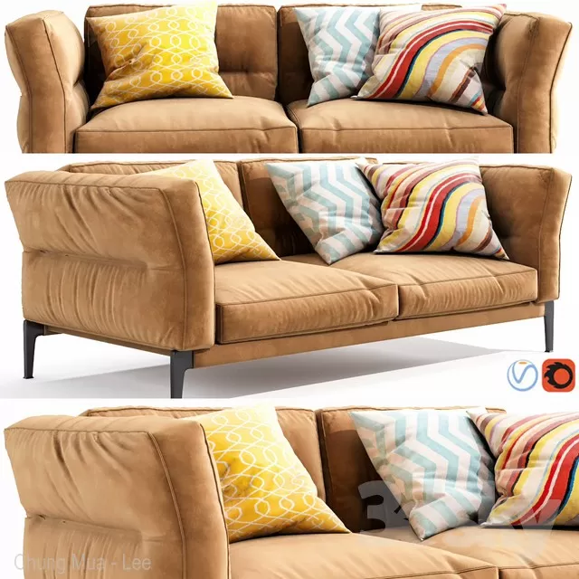 3DSKYFREE – LIVINGROOM - SOFA - LONG 3DS MAX MODELS