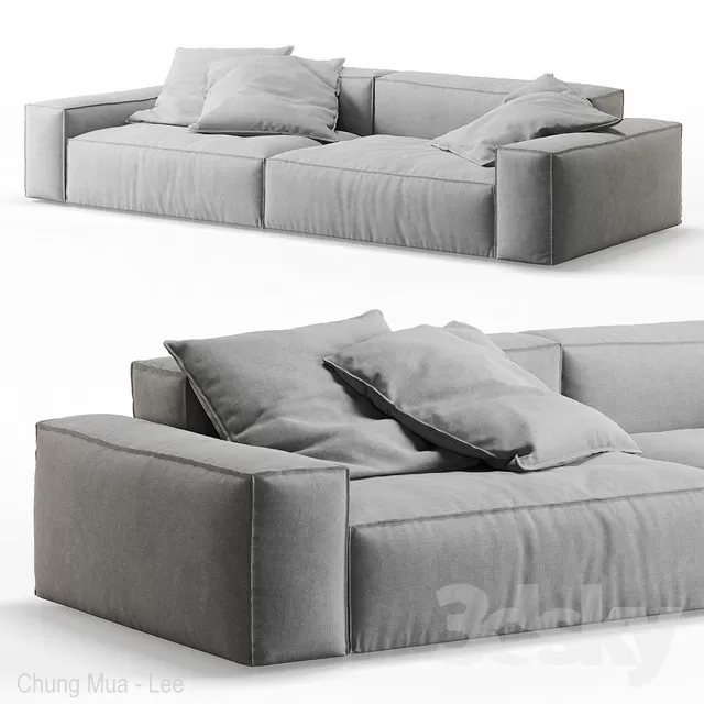 3DSKYFREE – LIVINGROOM - SOFA - LONG 3DS MAX MODELS