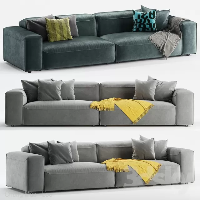 3DSKYFREE – LIVINGROOM - SOFA - LONG 3DS MAX MODELS