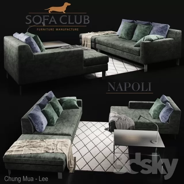 3DSKYFREE – LIVINGROOM - SOFA - SECTIONAL 3DS MAX MODELS