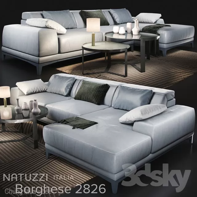 3DSKYFREE – LIVINGROOM - SOFA - SECTIONAL 3DS MAX MODELS