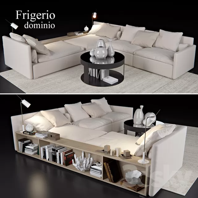 3DSKYFREE – LIVINGROOM - SOFA - SECTIONAL 3DS MAX MODELS