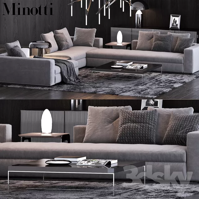 3DSKYFREE – LIVINGROOM - SOFA - SECTIONAL 3DS MAX MODELS