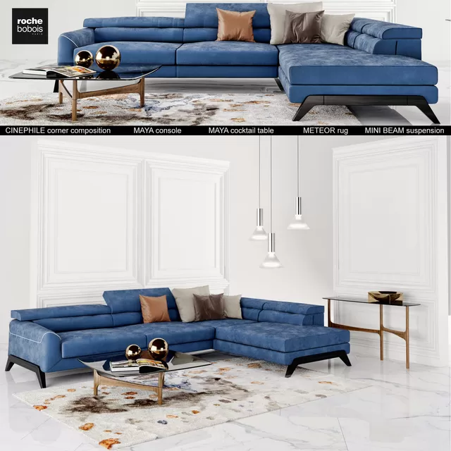 3DSKYFREE – LIVINGROOM - SOFA - SECTIONAL 3DS MAX MODELS
