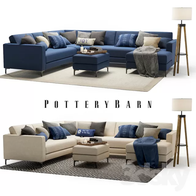 3DSKYFREE – LIVINGROOM - SOFA - SECTIONAL 3DS MAX MODELS