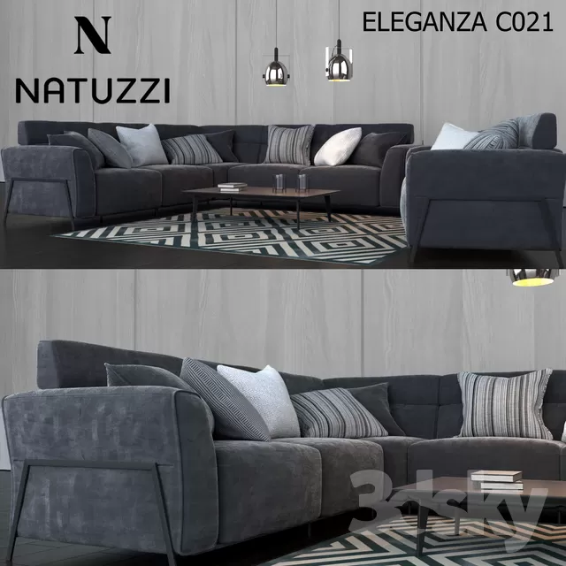 3DSKYFREE – LIVINGROOM - SOFA - SECTIONAL 3DS MAX MODELS