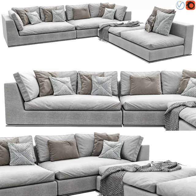 3DSKYFREE – LIVINGROOM - SOFA - SECTIONAL 3DS MAX MODELS