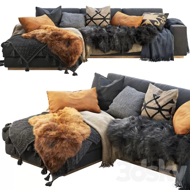 3DSKYFREE – LIVINGROOM - SOFA - SECTIONAL 3DS MAX MODELS