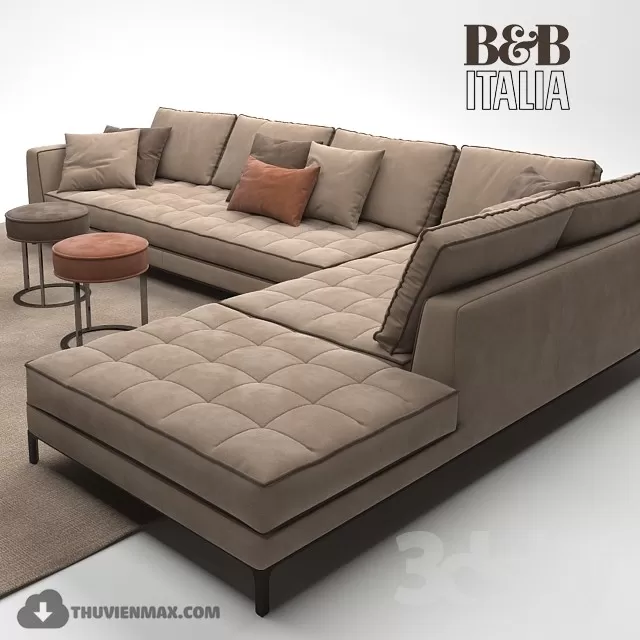 3DSKYFREE – LIVINGROOM - SOFA - SECTIONAL 3DS MAX MODELS