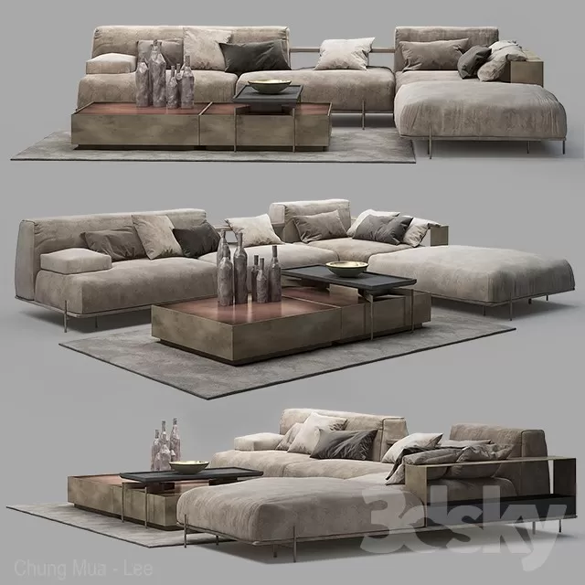 3DSKYFREE – LIVINGROOM - SOFA - SECTIONAL 3DS MAX MODELS