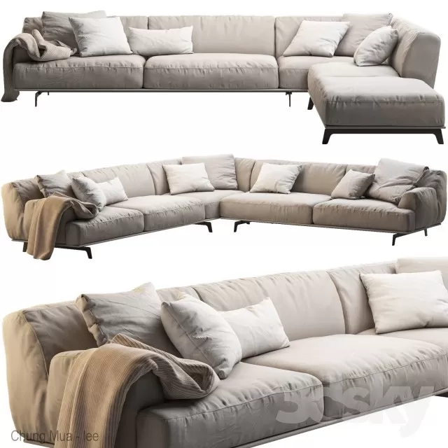 3DSKYFREE – LIVINGROOM - SOFA - SECTIONAL 3DS MAX MODELS