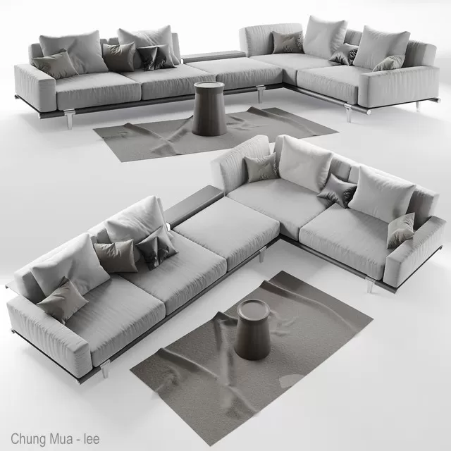 3DSKYFREE – LIVINGROOM - SOFA - SECTIONAL 3DS MAX MODELS