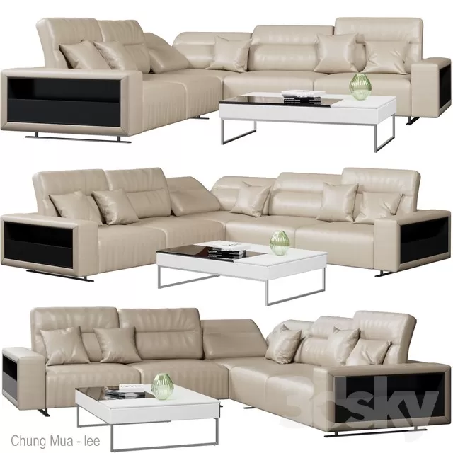 3DSKYFREE – LIVINGROOM - SOFA - SECTIONAL 3DS MAX MODELS