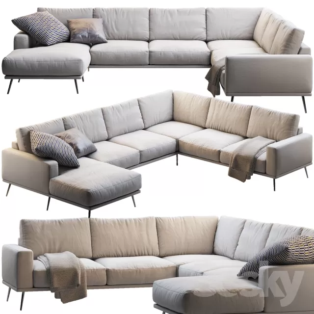 3DSKYFREE – LIVINGROOM - SOFA - SECTIONAL 3DS MAX MODELS