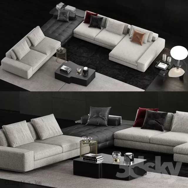3DSKYFREE – LIVINGROOM - SOFA - SECTIONAL 3DS MAX MODELS