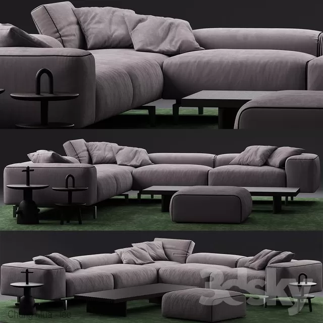 3DSKYFREE – LIVINGROOM - SOFA - SECTIONAL 3DS MAX MODELS