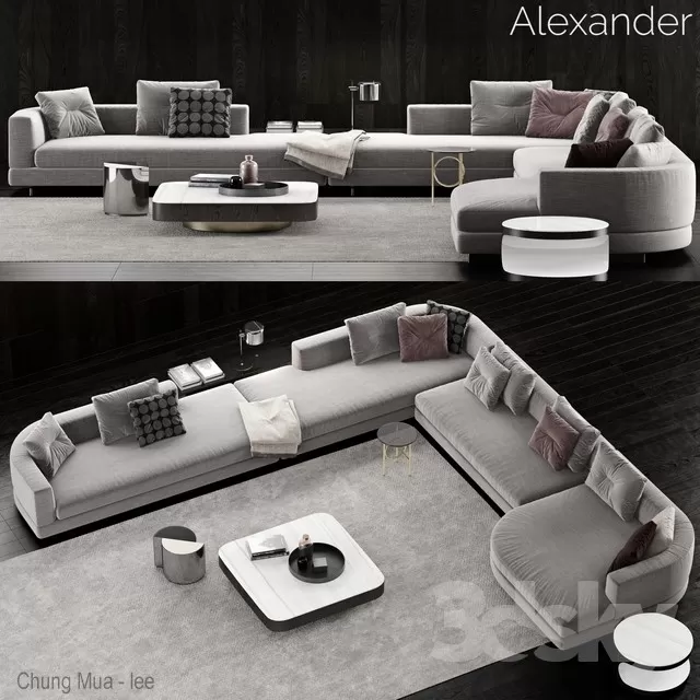 3DSKYFREE – LIVINGROOM - SOFA - SECTIONAL 3DS MAX MODELS