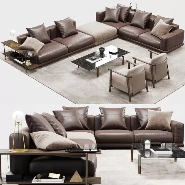 3DSKYFREE – LIVINGROOM - SOFA - SECTIONAL 3DS MAX MODELS
