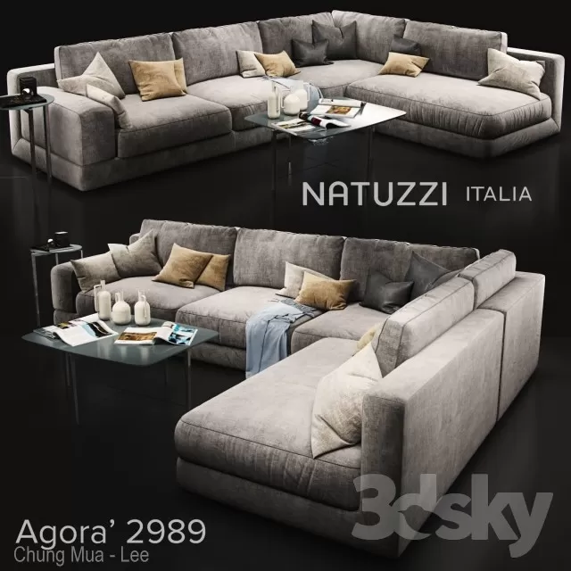 3DSKYFREE – LIVINGROOM - SOFA - SECTIONAL 3DS MAX MODELS