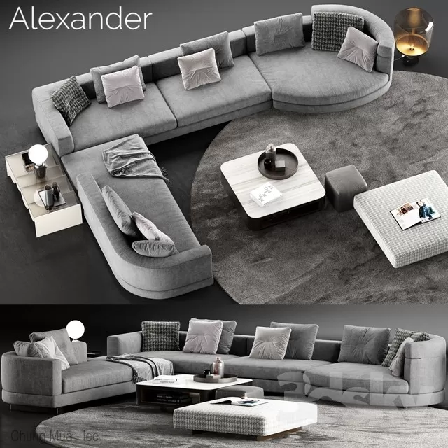 3DSKYFREE – LIVINGROOM - SOFA - SECTIONAL 3DS MAX MODELS