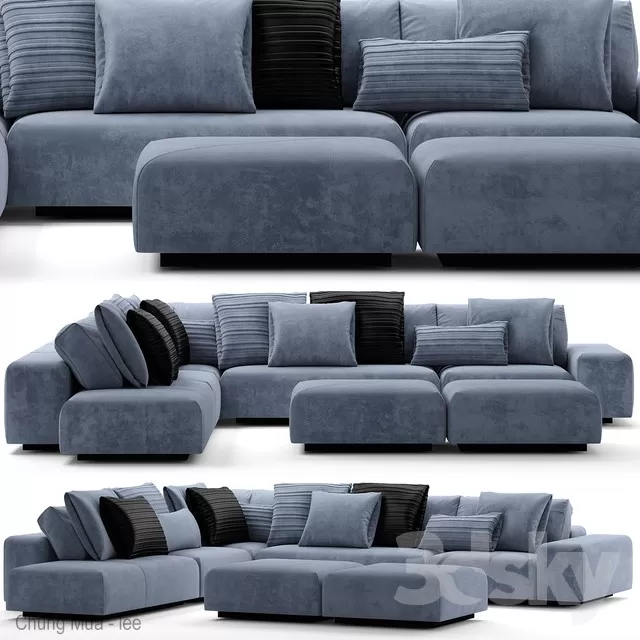 3DSKYFREE – LIVINGROOM - SOFA - SECTIONAL 3DS MAX MODELS