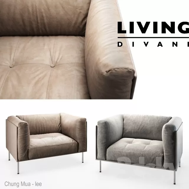 3DSKYFREE – LIVINGROOM - SOFA - SINGLE 3DS MAX MODELS