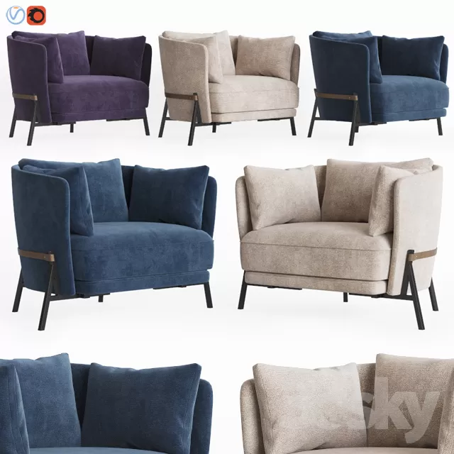 3DSKYFREE – LIVINGROOM - SOFA - SINGLE 3DS MAX MODELS