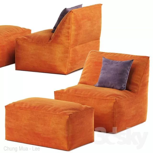 3DSKYFREE – LIVINGROOM - SOFA - SINGLE 3DS MAX MODELS