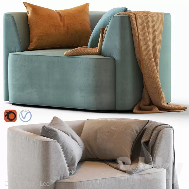 3DSKYFREE – LIVINGROOM - SOFA - SINGLE 3DS MAX MODELS