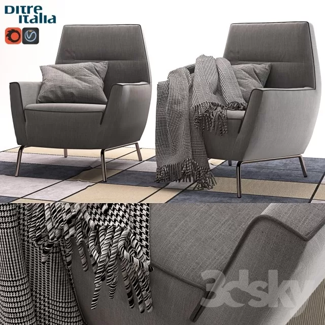 3DSKYFREE – LIVINGROOM - SOFA - SINGLE 3DS MAX MODELS