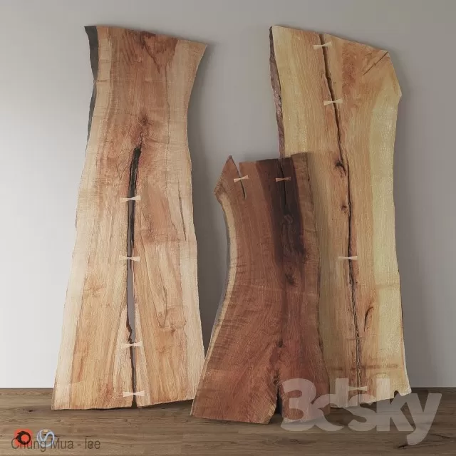 3DSKYFREE – LIVINGROOM - TABLE - WOOD SLABS 3DS MAX MODELS