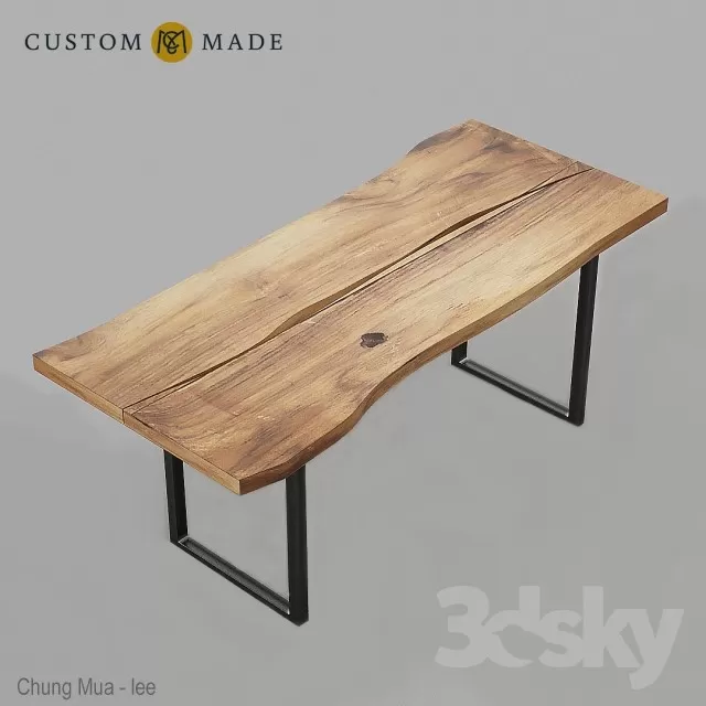 3DSKYFREE – LIVINGROOM - TABLE - WOOD SLABS 3DS MAX MODELS