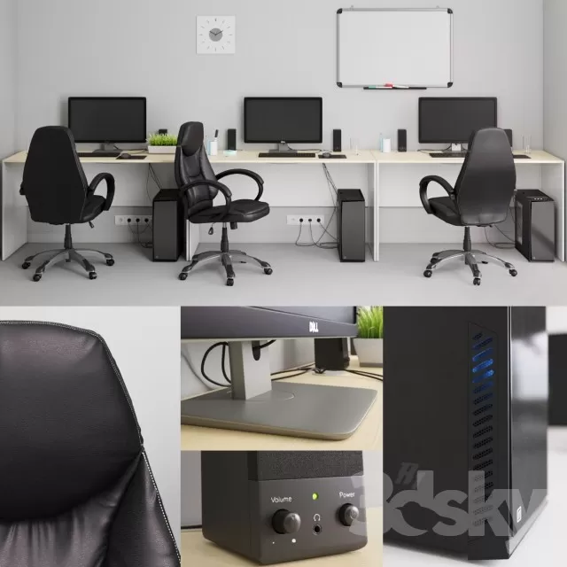 3DSKYFREE – OFFICE FURNITURE 3DS MAX MODELS