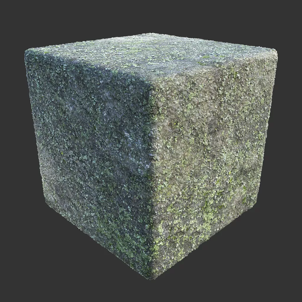 PBR TEXTURES – FULL OPTION – Rock Spotty Moss – 998